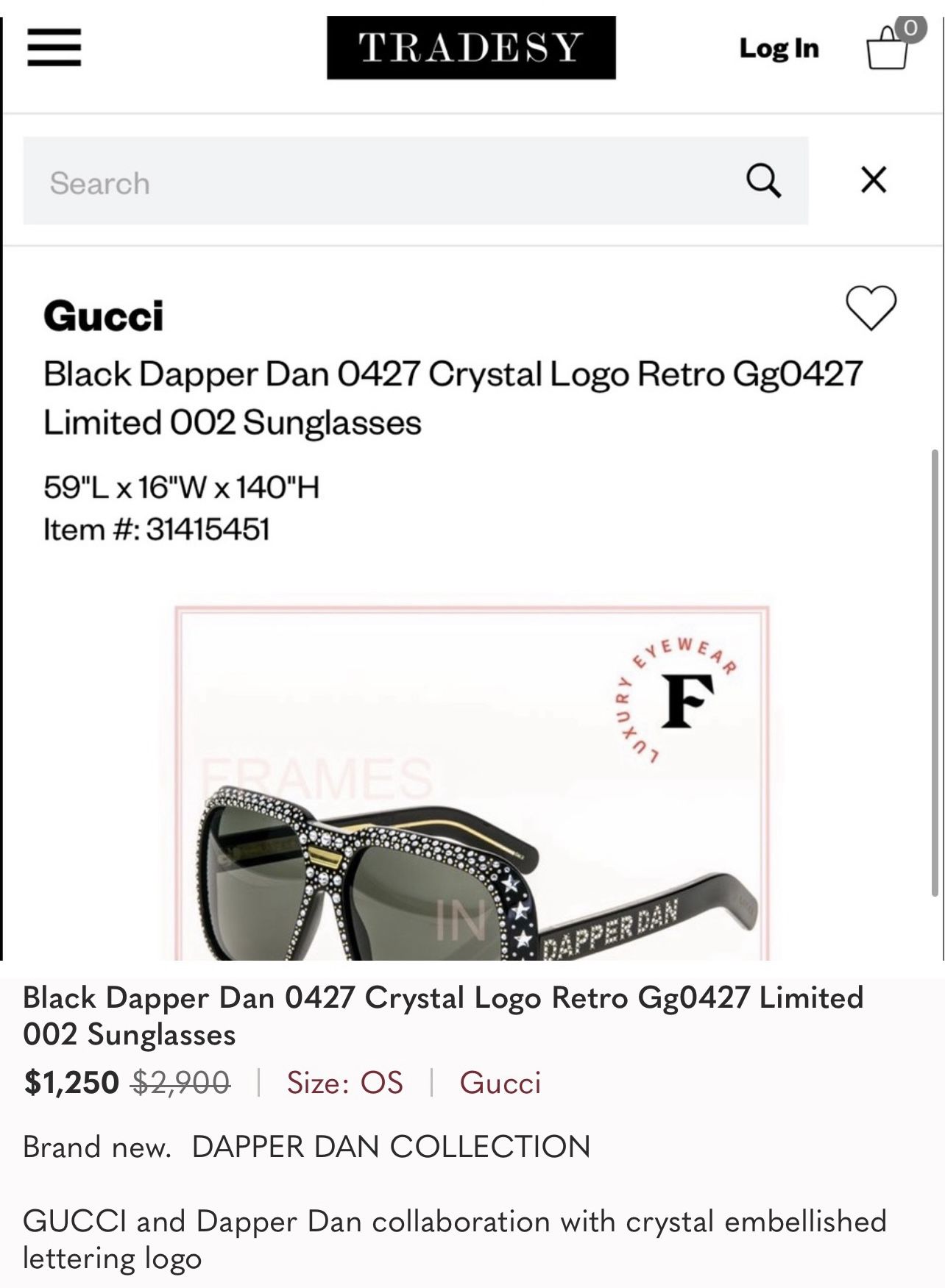 Gucci - Sunglasses Gucci-Dapper Dan - Black with Crystals - Gucci Eyewear -  Avvenice