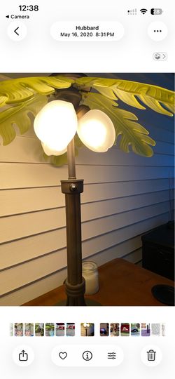 Heavy, indoor outdoor palm tree lamp