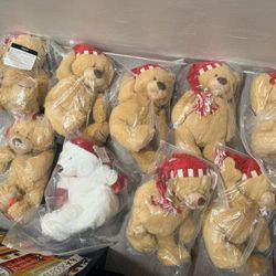New GUND Christmas Bears Plushies /one pack