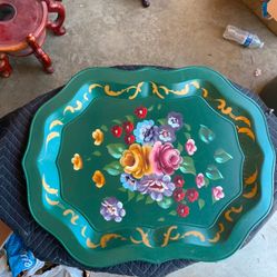 Beautiful Vintage Green Tray