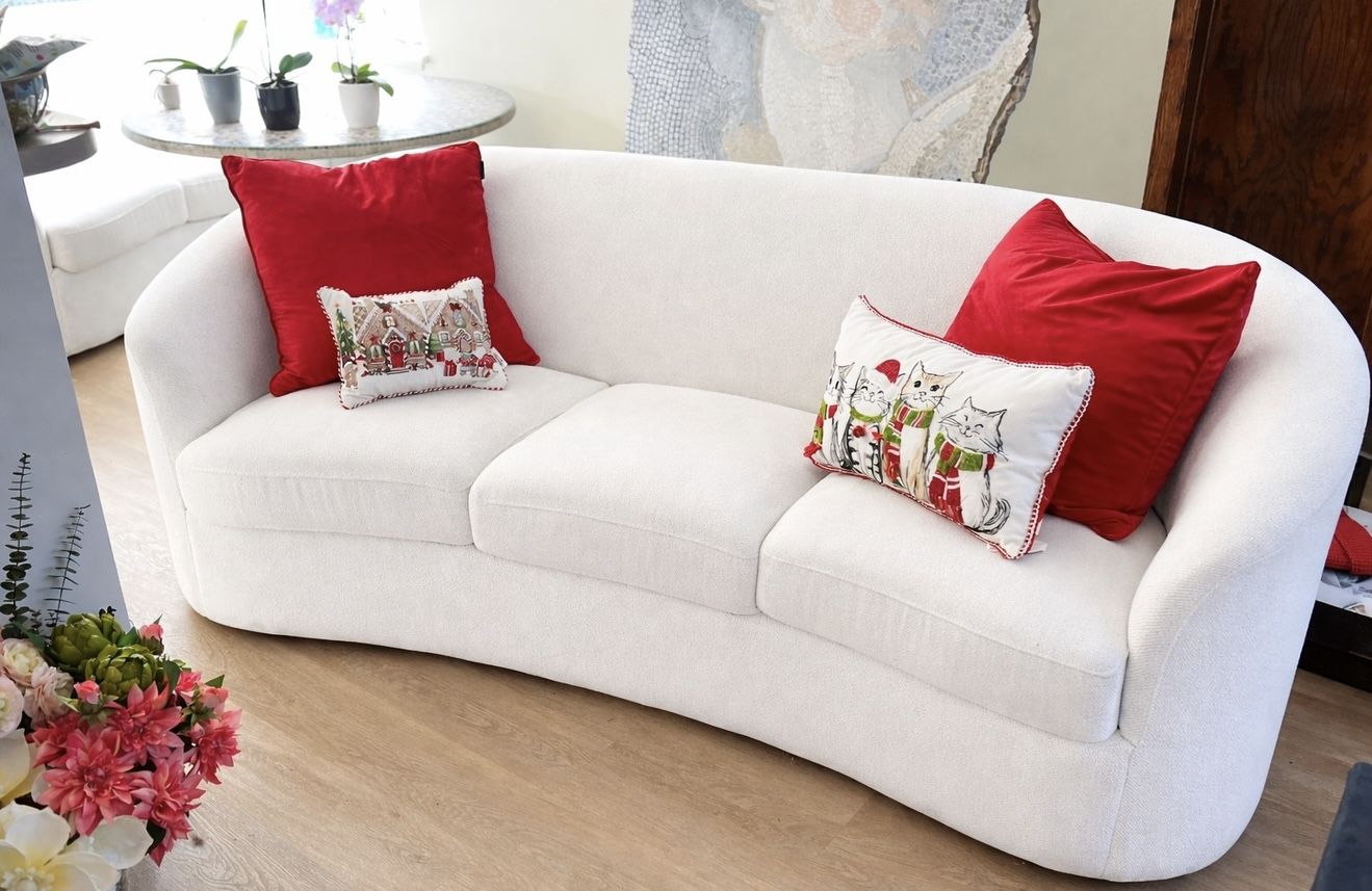 White Luxury Couch and Love Seat Like New