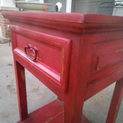 Small Red Farmhouse Phone Table 