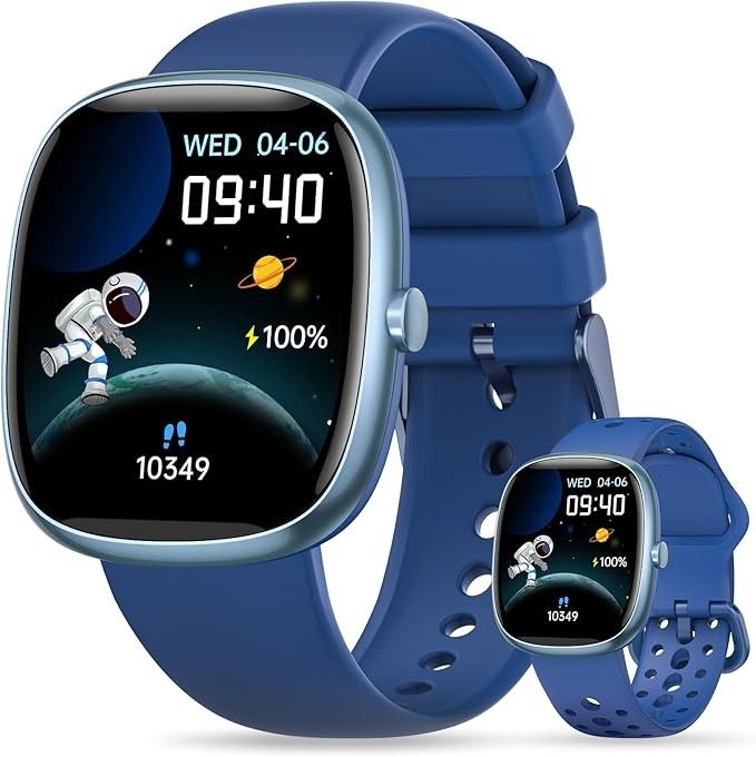 Smart Watch for Kids: No APP No Phone Needed Watch with Heart Rate Sleep Monitor Pedometer, Music Player, Alarm Clock & Timer, 20 Games, Camera