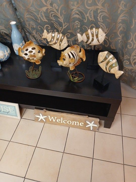 Adorno De Peces  En Porcelana 