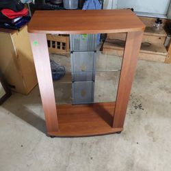 Tv Stand with Glass Shelves