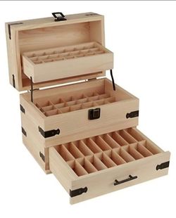 New In Box: Aroma Designs Wooden Essential Oil Multi-Tray Organizer, Holds 74 Oils