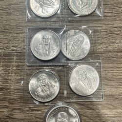 7- Mexican Coins all 72% Silver