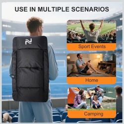 NAIZEA Wide Heated Stadium Seat for Bleachers w/Back Support & Cushion, Portable Bleacher Seats Foldable Stadium Chair with Armrests for Sports Events