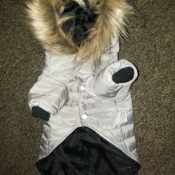 Dog Coat With Fur Hood 