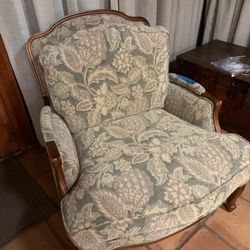 Victorian Chair + Ottoman- Great Condition
