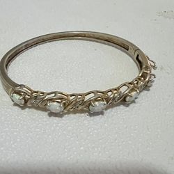 925 Opal And Diamond Bracelet 