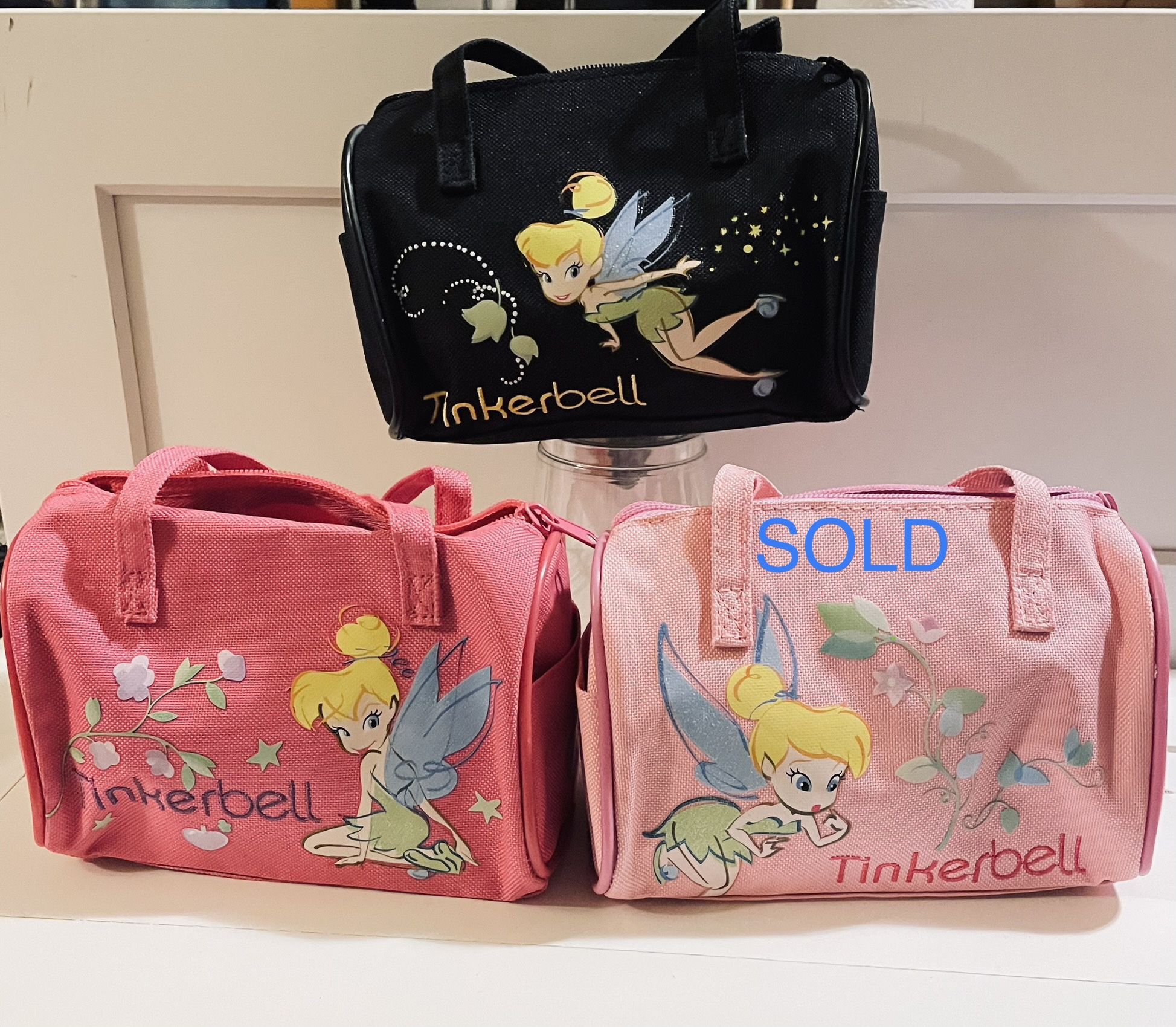 Small Tinker Bell Hand Bags( Black, Hot Pink)$7 ea.