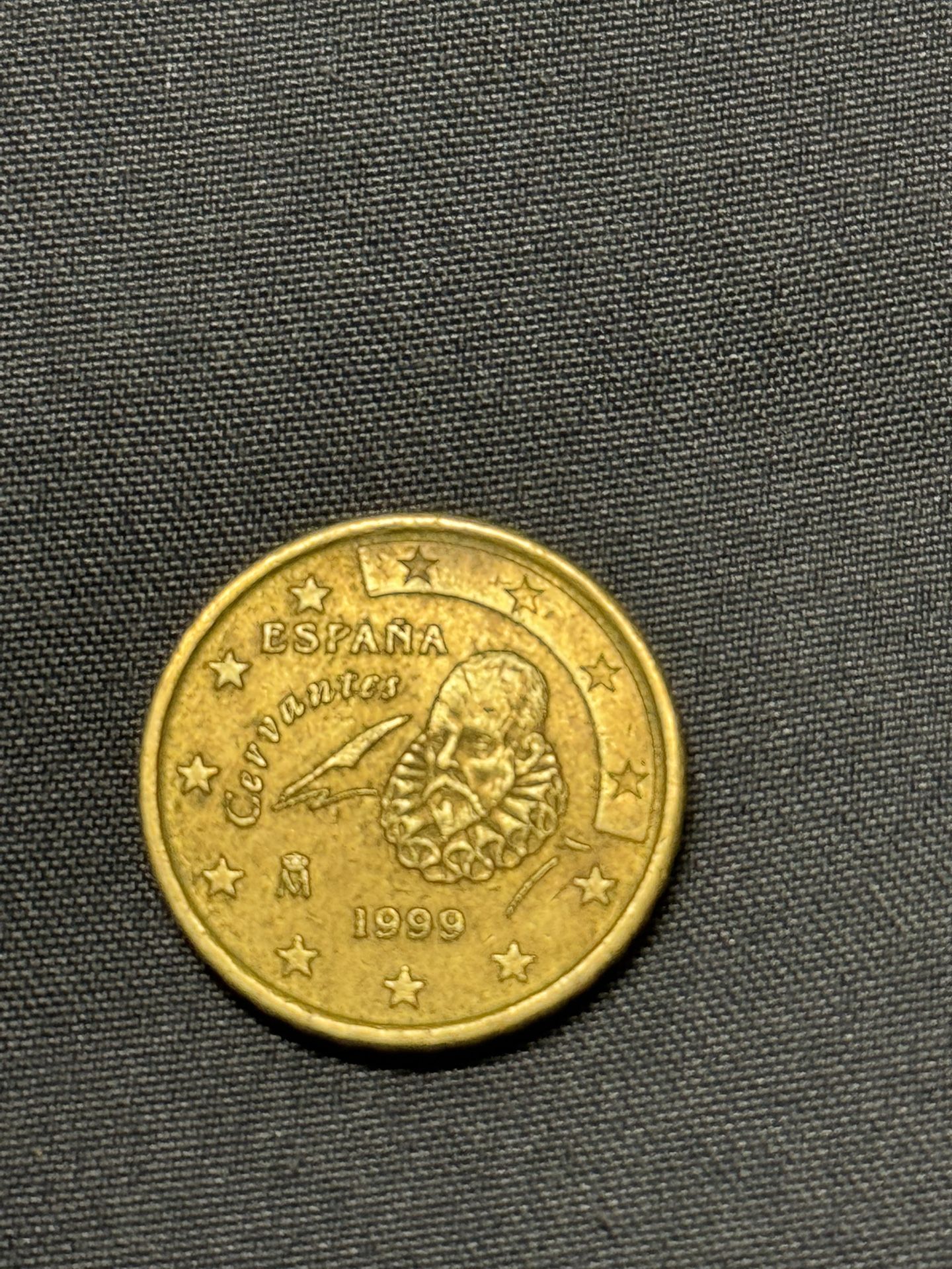 Rare 1999 Spain 10 Cent Brass Coin