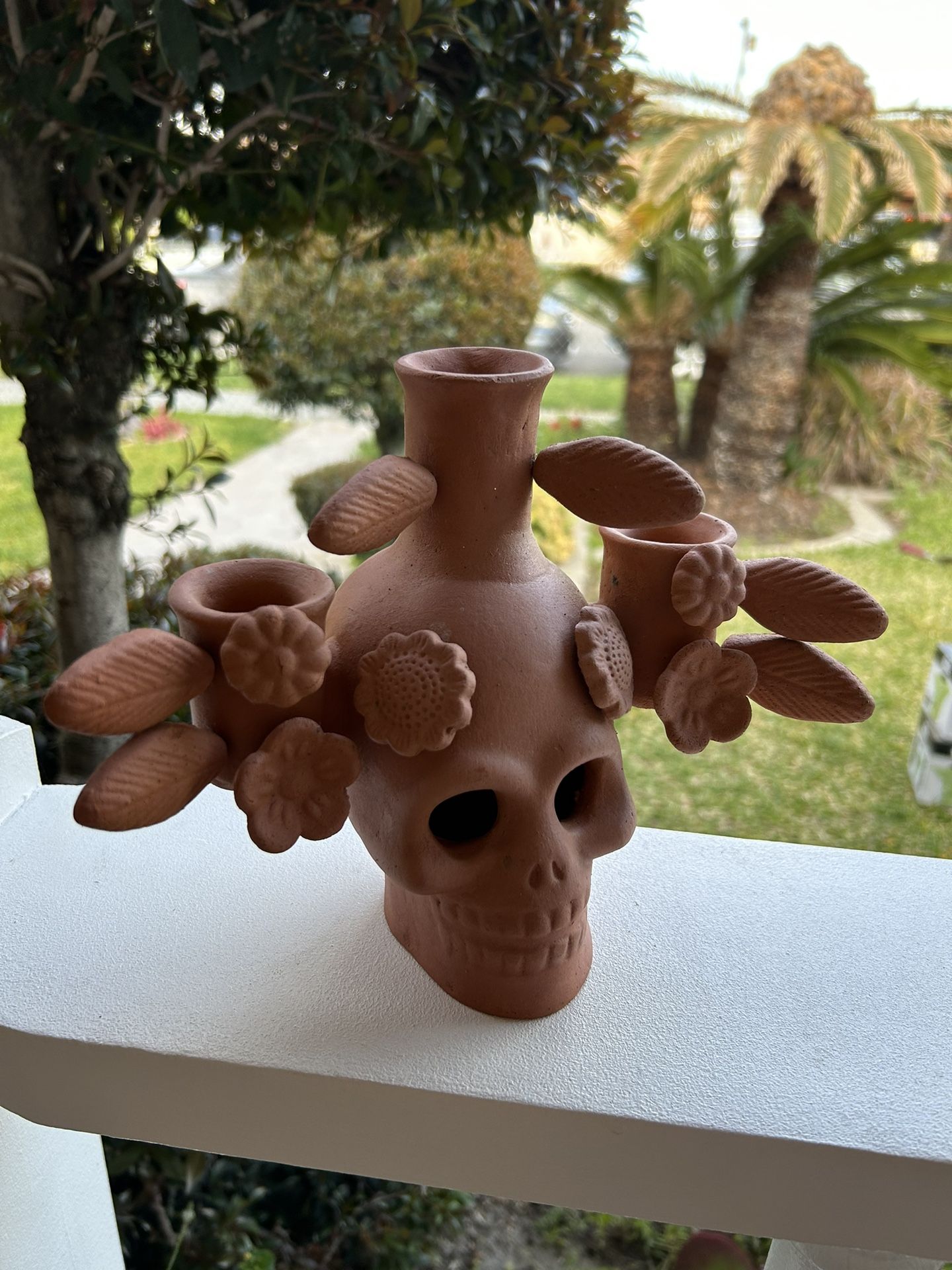 West Elm - Terracotta Skull Candelabra