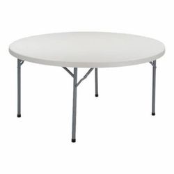 Round Folding Table White Plastic