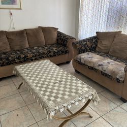 Sofa and lover seat with coffee table