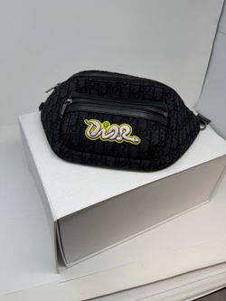 Dior x KAWS Rider 2.0 Belt Bag Black Dior Oblique Jacquard and Black Grained Calfskin