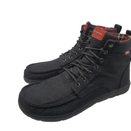 LEMS 'Boulder Boot' Black Canvas Barefoot Vegan Shoes Mens Sz EU 46/US 12 Lined