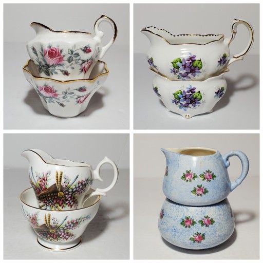 Sugar Bowl and Creamer Sets $10 EACH