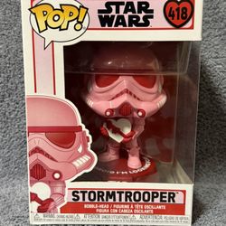 Funko Pop! Vinyl Star Wars Stormtrooper Valentine Pink With Protector #418
