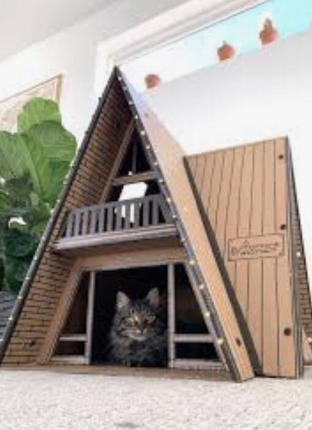 Pet House Cardboard A-Frame Cabin