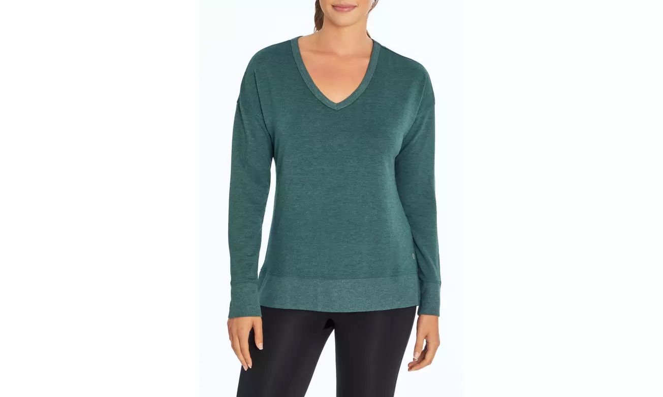 Balance Collection Women’s Midnight Teal Crisscross Georgia Sweatshirt Sz Small