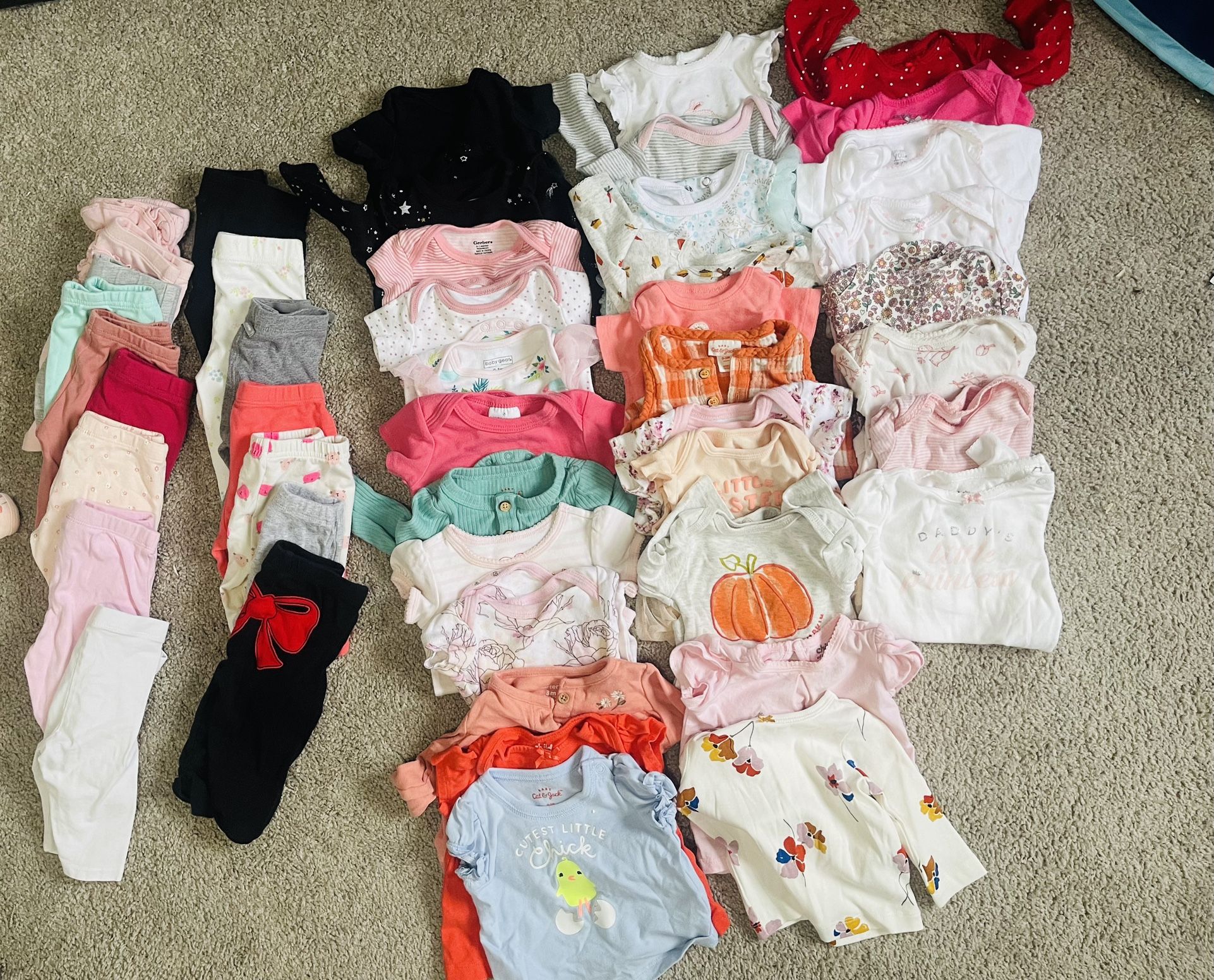 0-3 Month Baby Girl Clothing (47 Pieces)
