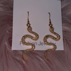 Gold Snake Earrings 