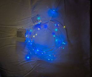 Mainstays Battery Operated LED Wire Lights 50-Count Multicolor 8 Mode 16ft EUC