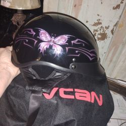 Vcan Cruiser Butterfly Motorcycle Half Helmet ,Small Ladies 