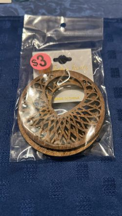 Brown Earrings With Design