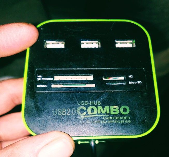 3 Port USB 2.0 Hub Micro SD TF Memory Card Reader Combo
