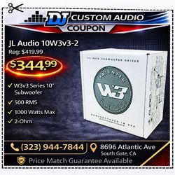 JL Audio W3 Series Bass Speaker 10" 10W3v3 Subwoofer 1000 Watts W3v3 🚨 Payment Options Available 🚨 No Credit Needed 🚨 