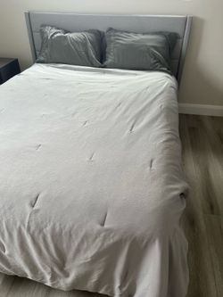 Queen Bed Frame, Headboard, Mattress