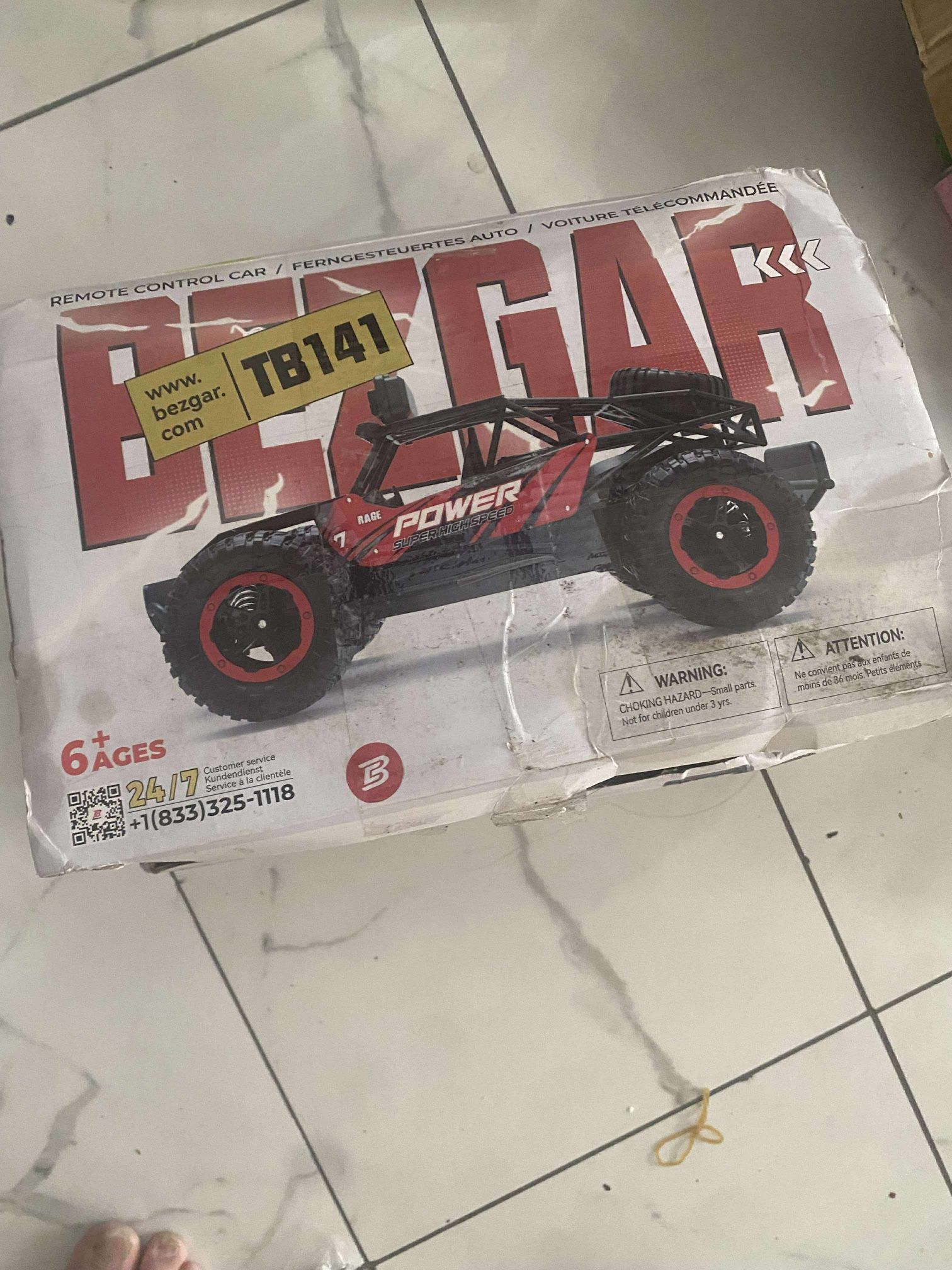 Bezgar RC Monster Truck 2WD Off-Road Remote Control Car 1:20 High Speed Dark Red