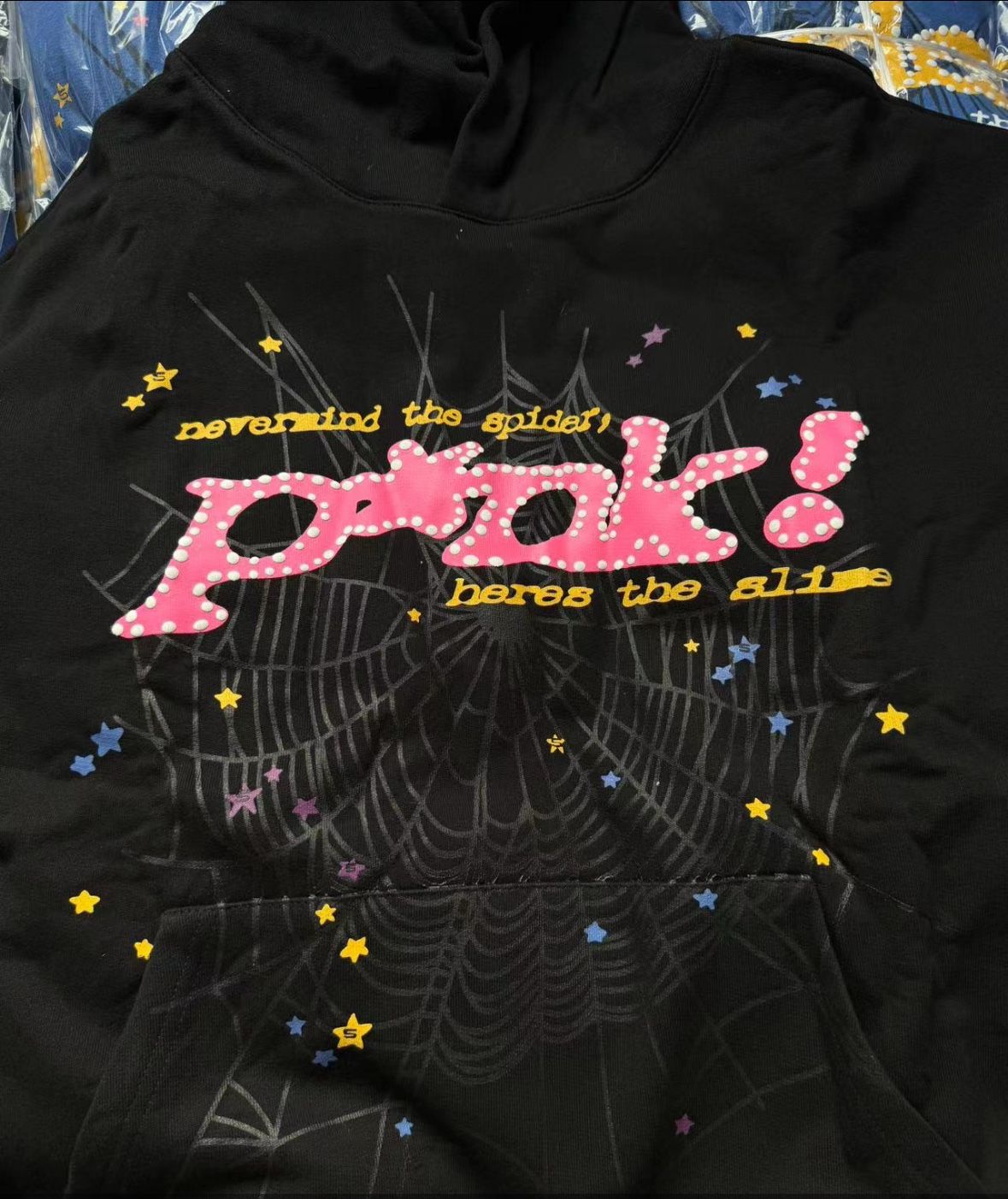Sp5der P*nk Hoodie V1 'Black' S. Black Spider Hoodie Version 1
