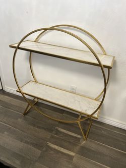 White Marble/Gold Decor Bar/ Storage Shelves