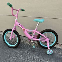 LOL Surprise kids bike, 16-inch wheel, Girls, Pink with training wheels