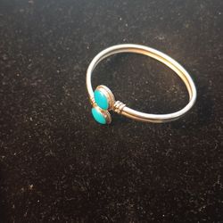 Vintage Turquoise 925 Sterling Silver Cuff Bracelet