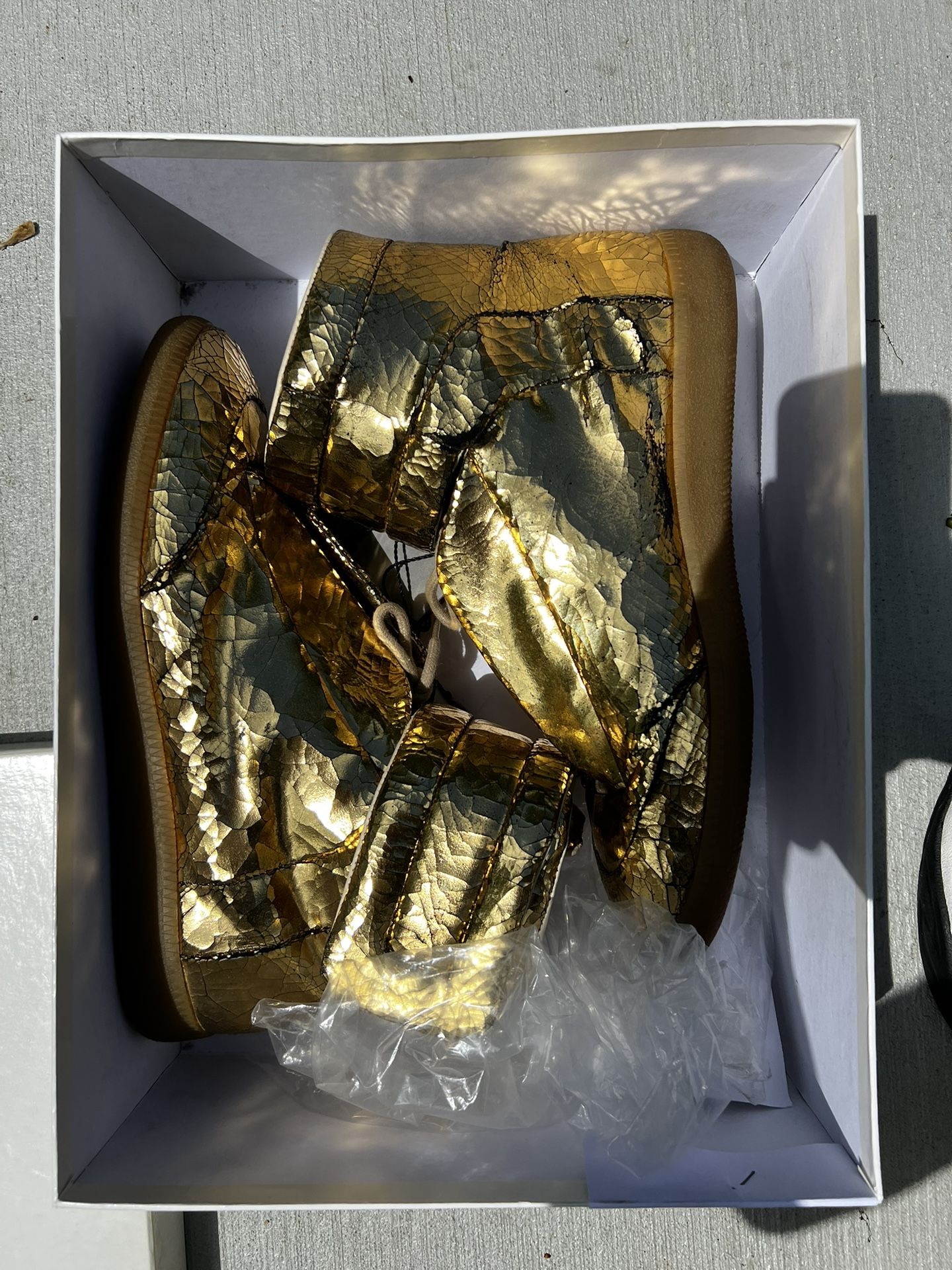 Maison Margiela Metallic Gold Cracked Future High