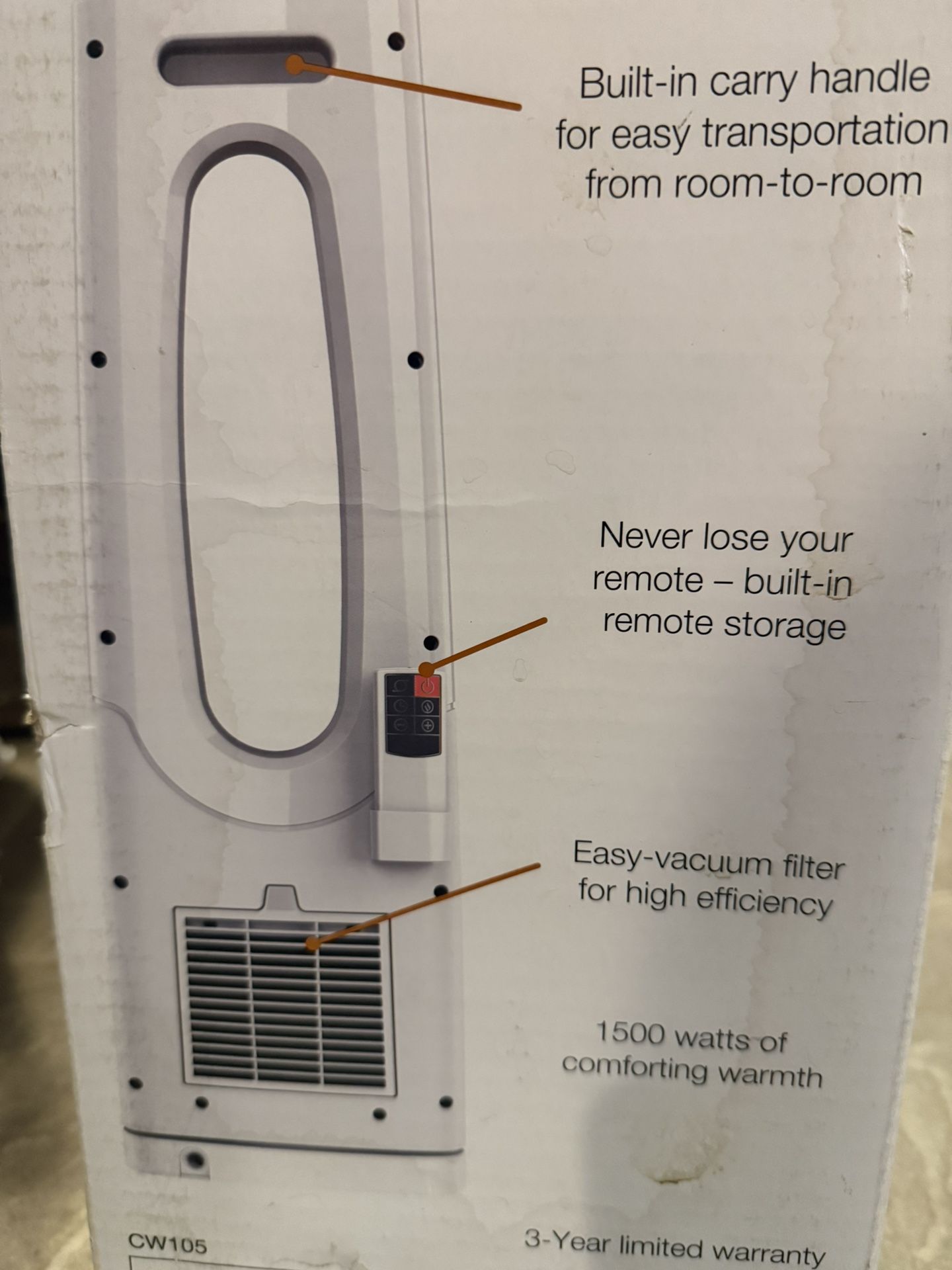 New Lasko Safe Bladeless Ceramic Heater item# 549