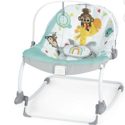 Bright Starts Wild Vibes Baby Infant to Toddler Rocker Chair with Vibrations Newborn Unisex
