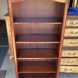 Solid Wood 5 Tier Dome Top Bookcase Storage Display Shelving