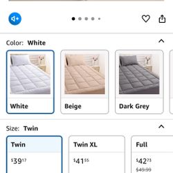 Twin Quilted Fitted Mattress Pad – Soft Pillow Top Mattress Topper, Elastic Cooling Comfort Breathable Mattress Cover, Machine Washable