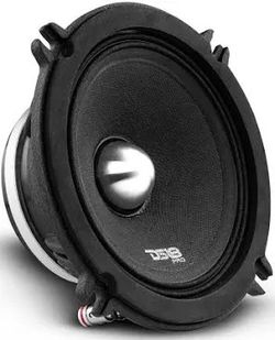 DS18 PRO-FR5NEO 5.25" Full-Range Loudspeaker - Silver Aluminum Bullet, 400W Max, 200W RMS, 4-Ohms, Grill Included, Neodymium Magnet 