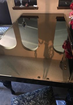 Mirror Kitchen Table with Cabinet
