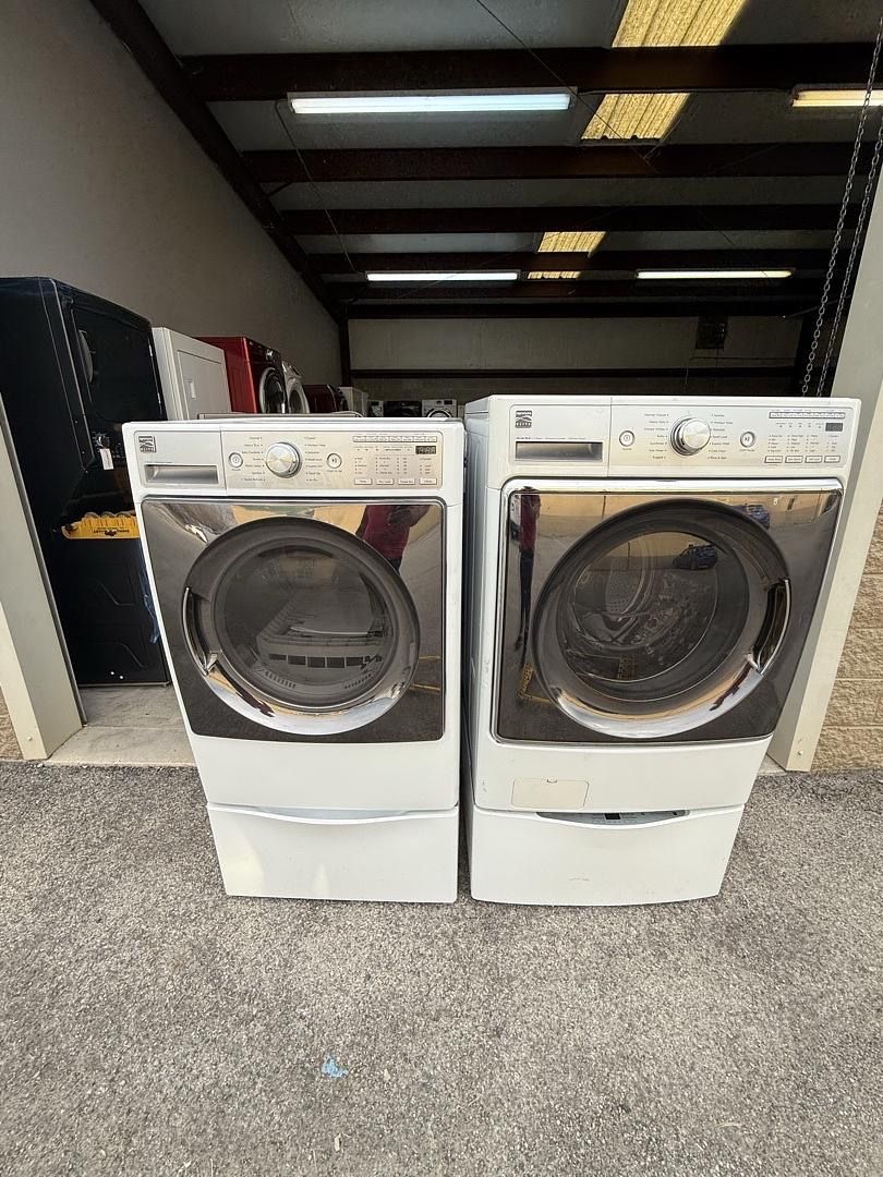 Kenmore Elite Jumbo Front Load Washer and Dryer Set w/ Bottom Drawer Sidekick Washer