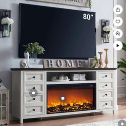 Leaving Room Cabinet With Electric Fireplace 