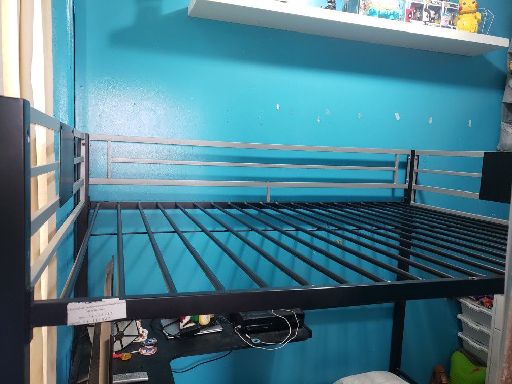Metal Bed Frame With Desk On The Bottom
