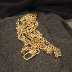Cuban Link Chain Gold Bag Strap for Purse Wallet Charm Key Holder Accessories - 60 inches